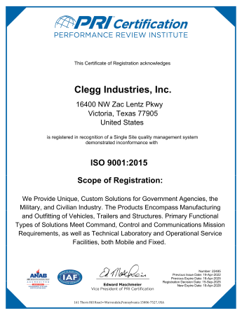 ISO-Cert-22485 Clegg Industries Inc (09.15.2025)web